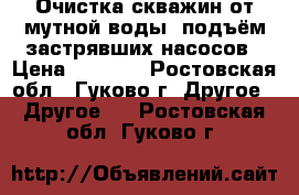 Очистка скважин от мутной воды- подъём застрявших насосов › Цена ­ 1 000 - Ростовская обл., Гуково г. Другое » Другое   . Ростовская обл.,Гуково г.